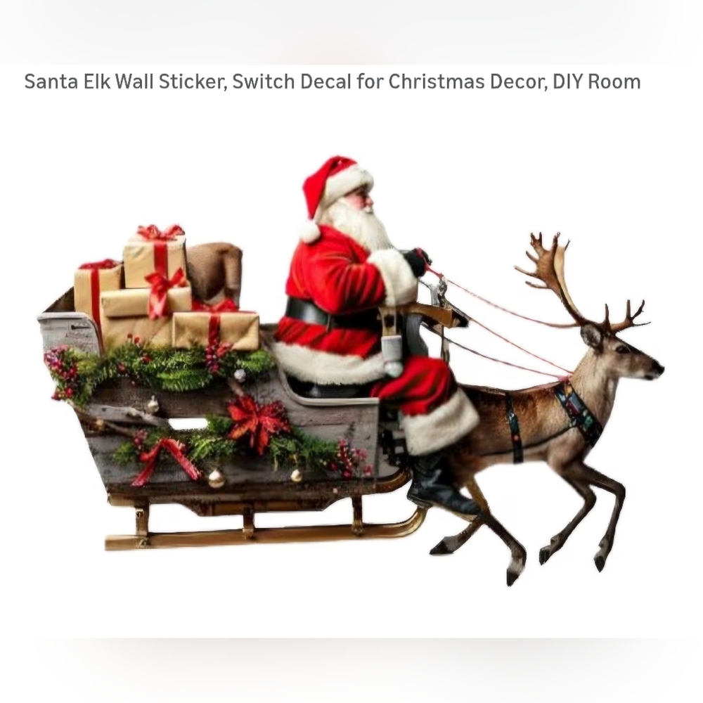 Santa and Reindeer Wall Sticker 2 Pack